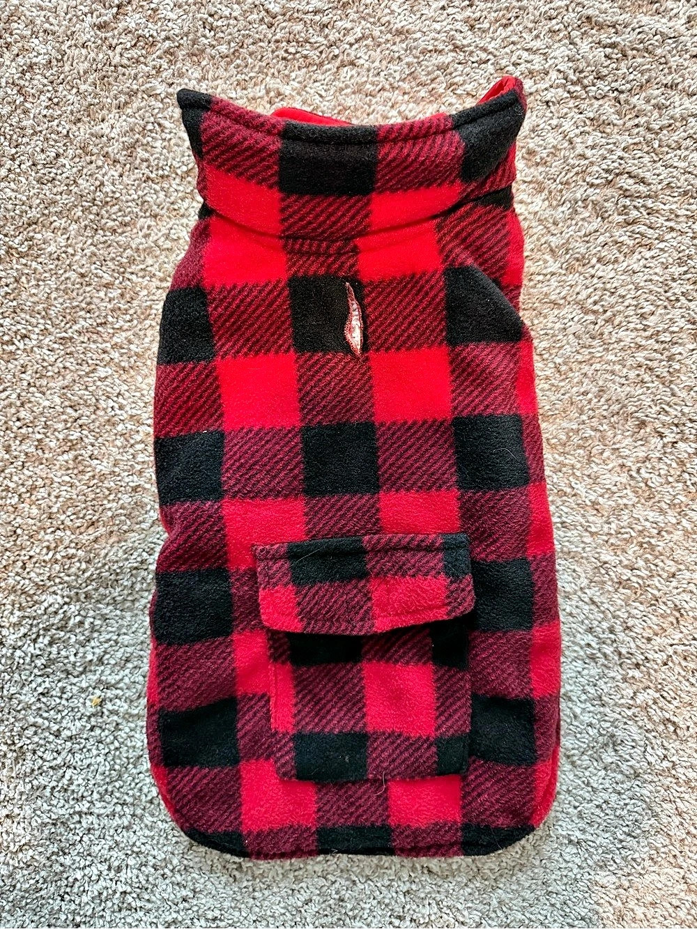 Red & Black Plaid Dog Coat